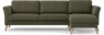 Bridge - 3-sits soffa med schäslong höger - Grön