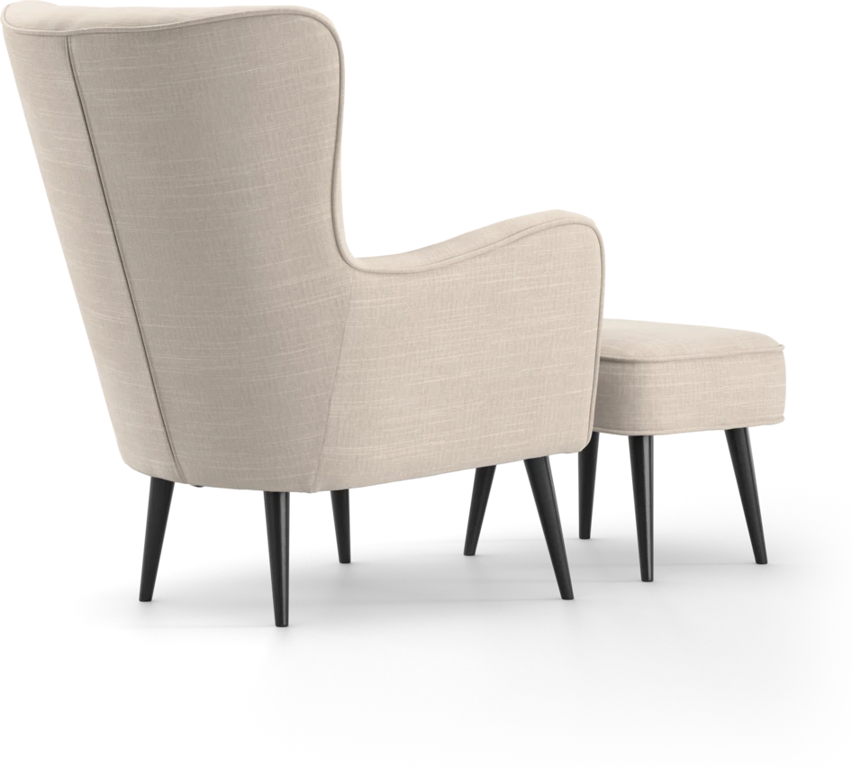 Cordelia - Fåtölj med fotpall - Beige