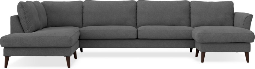 Bridge - 3-sits soffa med divan vänster och schäslong höger - Svart