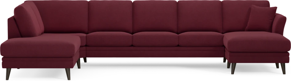 Eden - 3-sits soffa med divan vänster och schäslong höger - Röd