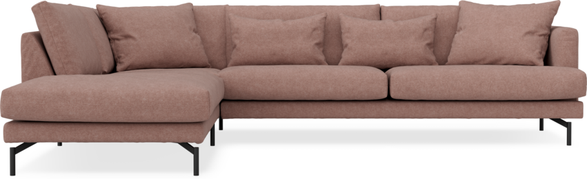 Harper - 3-sits soffa med divan vänster - Rosa