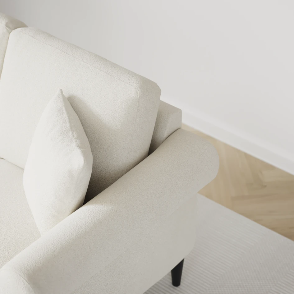Eden - 3-sits soffa svängd - Vit