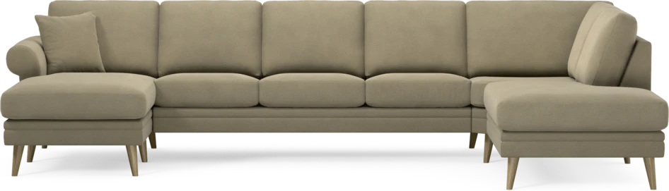 Eden - 3-sits soffa med schäslong vänster och divan höger - Beige