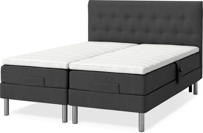 Roma Family, Ställbar säng, dubbelsäng med bäddmadrass och sänggavel låg pikerad, B 160-180