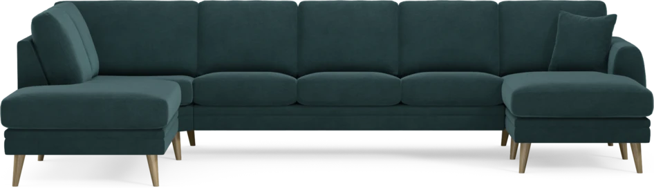 Eden - 3-sits soffa med divan vänster och schäslong höger - Blå