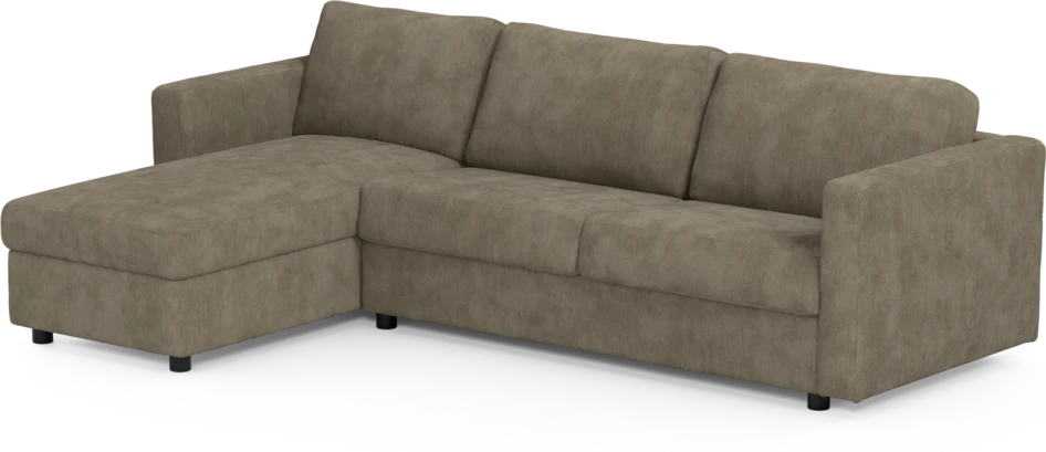 Lindö - Bäddsoffa 2,5-sits med schäslong, vändbar - Beige