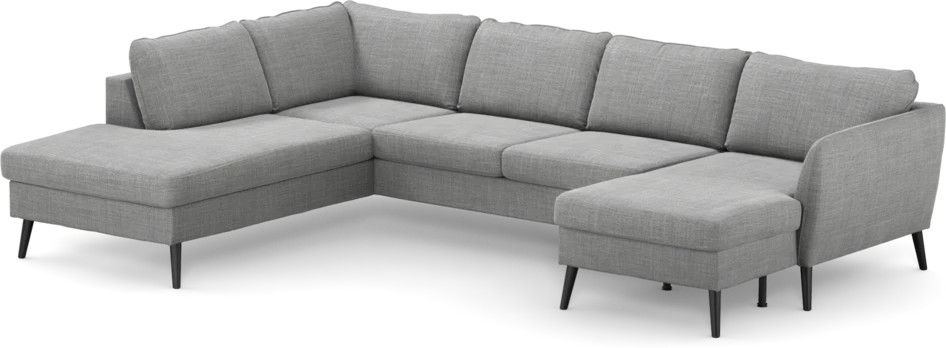 County - 3-sits soffa med divan vänster och schäslong höger - Grå