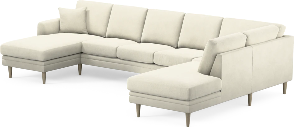 Eden - 3-sits soffa med schäslong vänster och divan höger - Vit