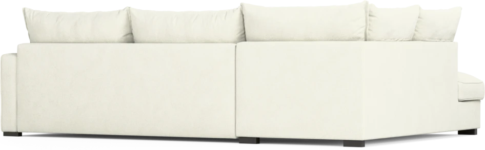 Mila - 3-sits soffa med divan vänster, hel dyna - Vit