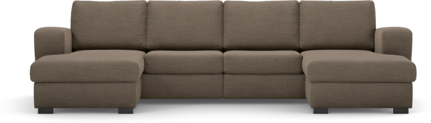 Friday - 2-sits soffa med två schäslonger - Brun