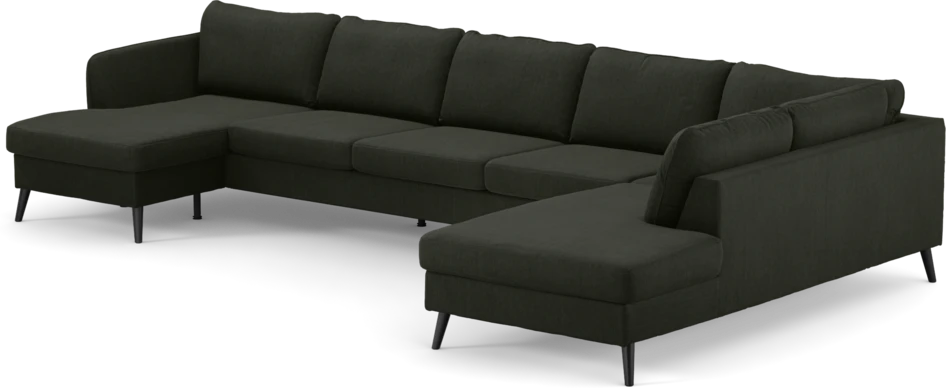 County - 4-sits soffa med schäslong vänster och divan höger - Grön