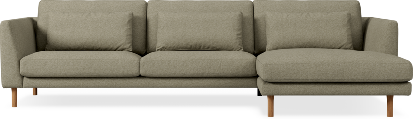 Willow - 3-sits soffa med schäslong höger, fast klädsel - Beige