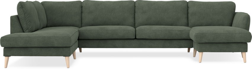 Bridge - 3-sits soffa med divan vänster och schäslong höger - Grön