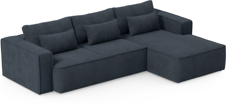 Ide - Bäddsoffa 3-sits med schäslong höger - Blå