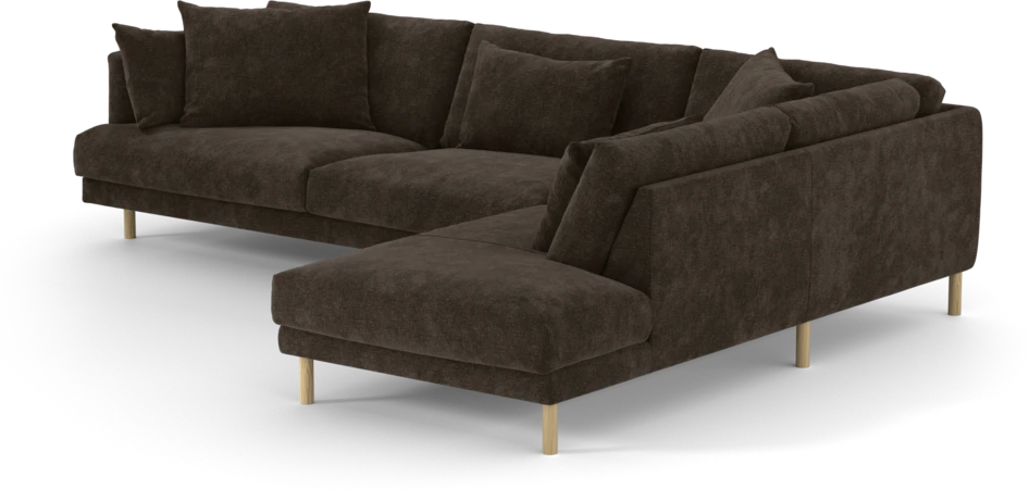Harper - 3-sits soffa med divan höger - Brun