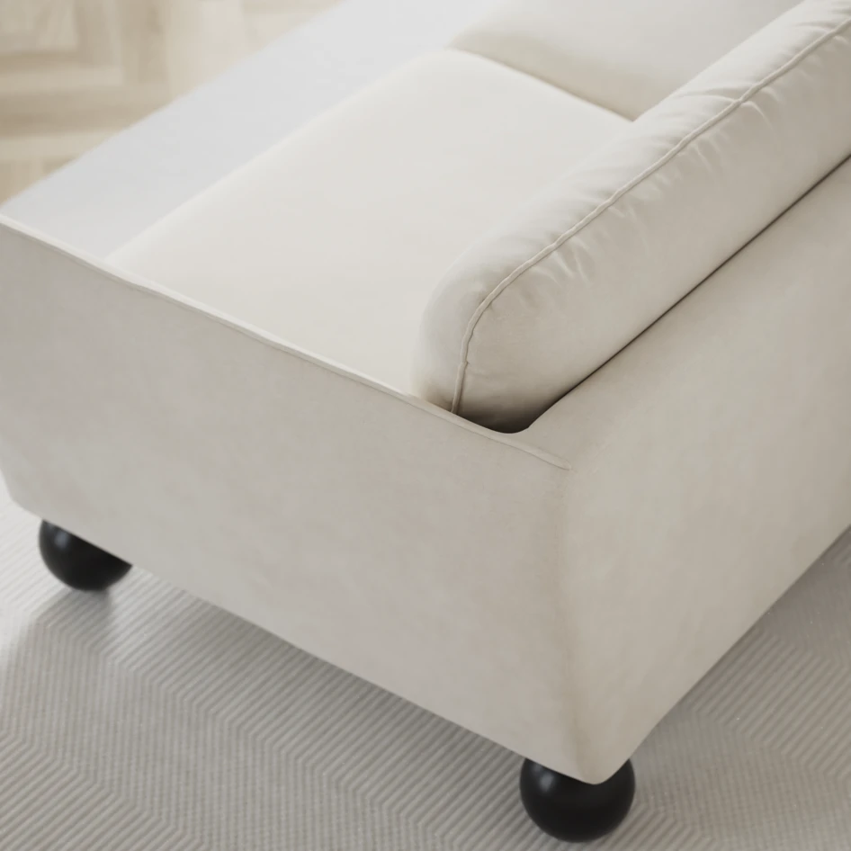 Madison Lux - 2-sits soffa med divan vänster och höger - Vit