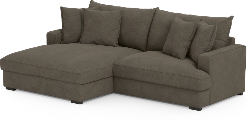 Mila - 2-sits soffa med schäslong XL vänster - Brun