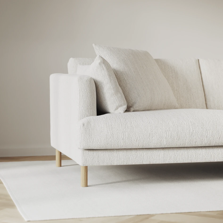 Harper - 3-sits soffa, hel dyna - Vit