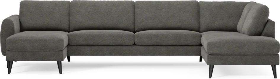 Bridge - 3-sits soffa med schäslong vänster och divan höger - Grå