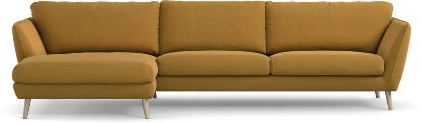 Madison Lux - 3-sits soffa med schäslong vänster - Gul