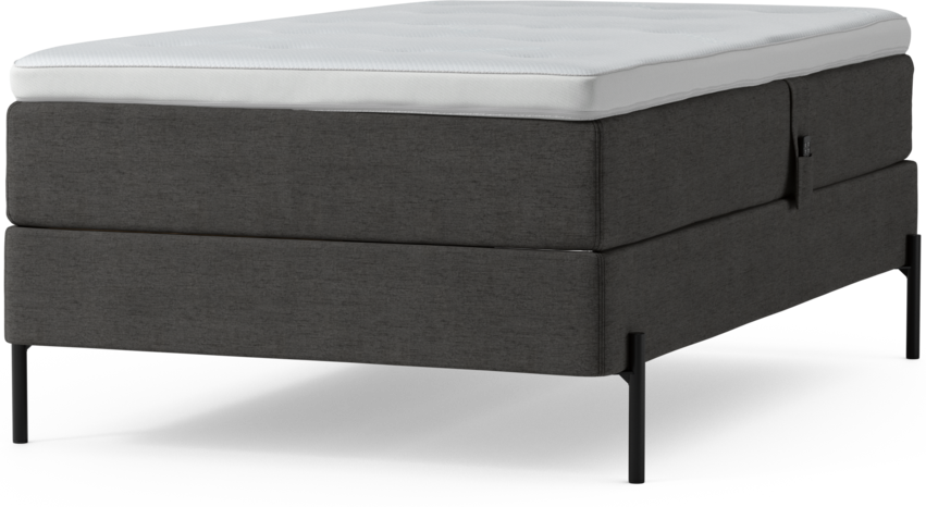 Delux Dream - Ställbar säng, enkelsäng med bäddmadrass och sängben - Grå