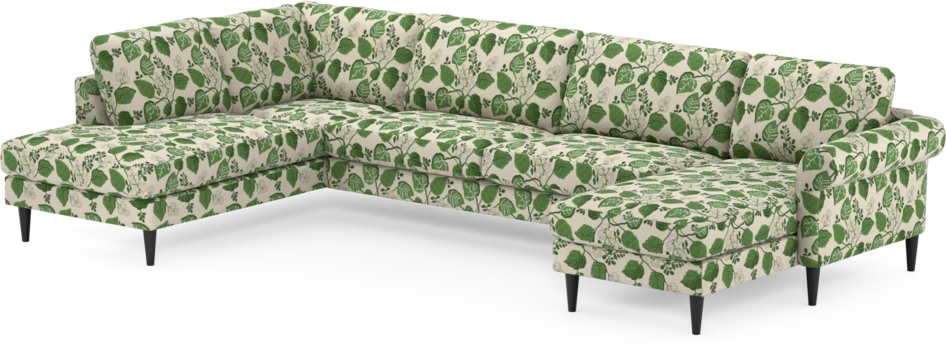 Bridge - 3-sits soffa med divan vänster och schäslong höger - Grön