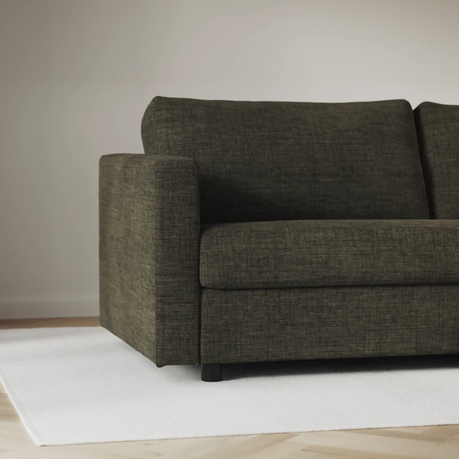 Lindö - Bäddsoffa 2,5-sits med schäslong, vändbar - Grön