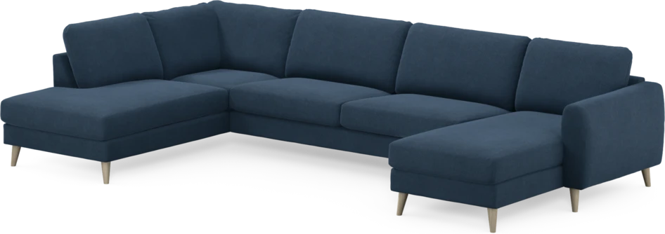 Bridge - 3-sits soffa med divan vänster och schäslong höger - Blå