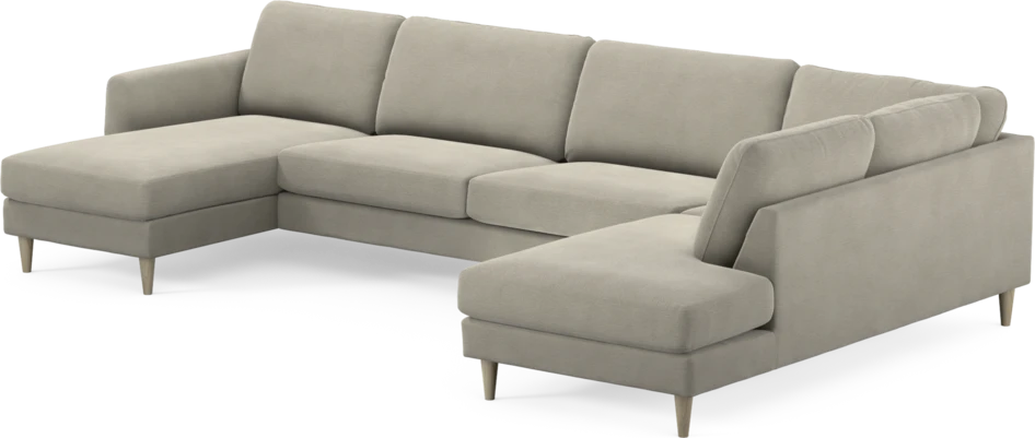 Bridge - 3-sits soffa med schäslong vänster och divan höger - Brun