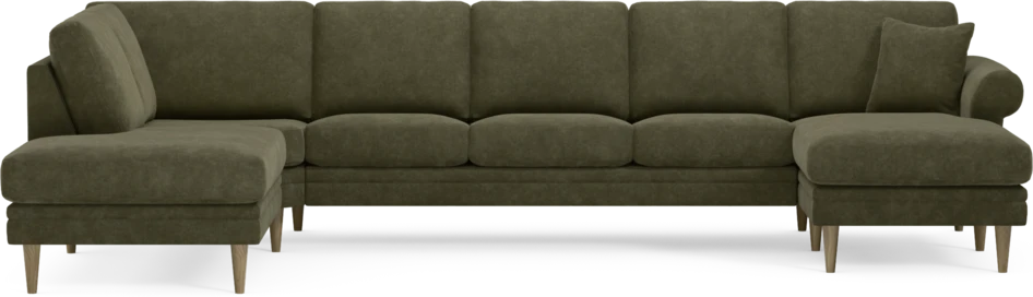 Eden - 3-sits soffa med divan vänster och schäslong höger - Grön