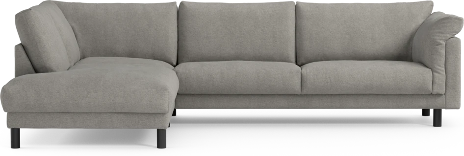 Cherrie - 3-sits soffa med divan vänster, fast klädsel - Grå
