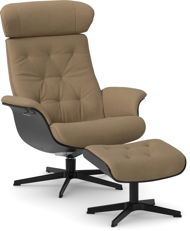 Timeout XL - Fåtölj och fotpall pikérad - Beige