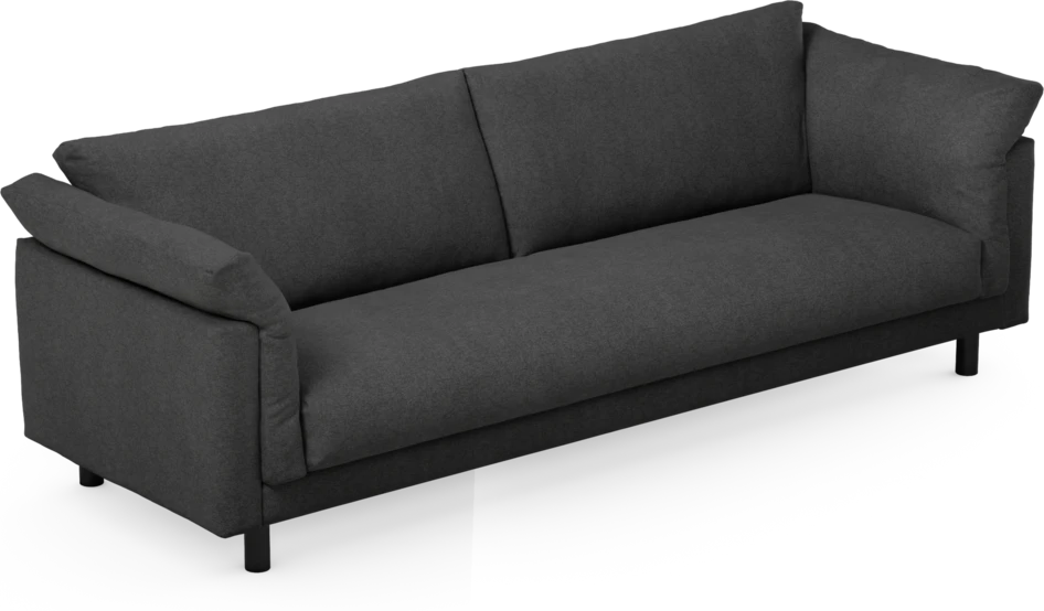 Cherrie - 4-sits soffa, hel dyna, fast klädsel - Svart
