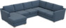 Friday - Hörnsoffa, 3+2-sits med schäslong vänster - Blå