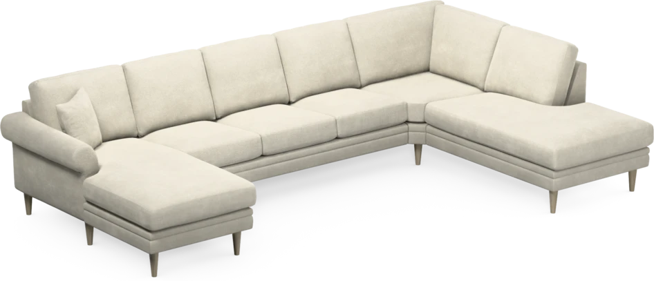 Eden - 3-sits soffa med schäslong vänster och divan höger - Vit