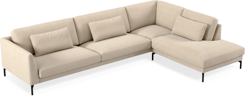 Willow - 4-sits soffa med divan höger, fast klädsel - Beige