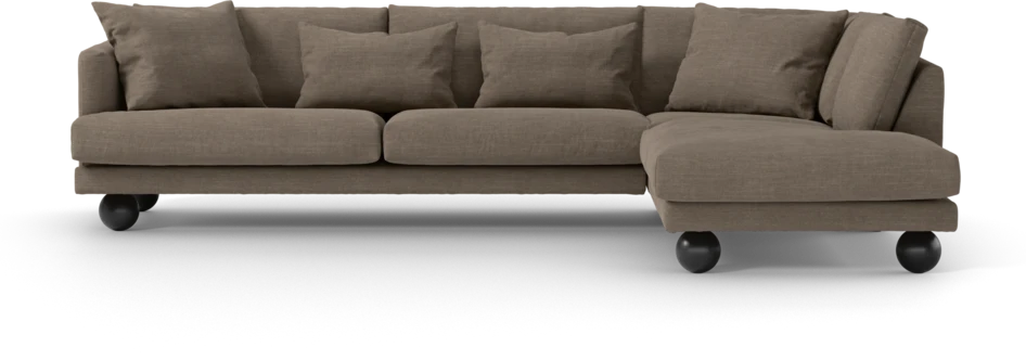 Harper - 3-sits soffa med divan höger - Brun