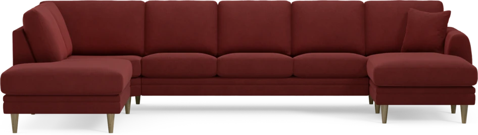 Eden - 3-sits soffa med divan vänster och schäslong höger - Röd