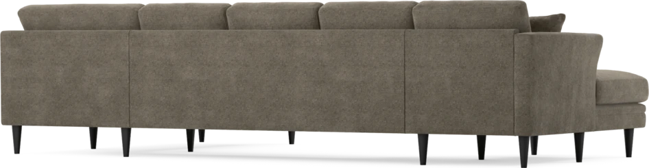 Eden - 3-sits soffa med schäslong vänster och divan höger - Brun