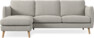 Madison Lux - 2-sits soffa med schäslong vänster - Grå