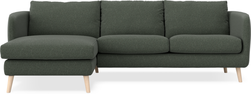 Madison Lux - 2-sits soffa med schäslong vänster - Grön