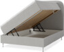 New York - Förvaringssäng, enkelsäng med bäddmadrass, sängben och sänggavel slät - Grå