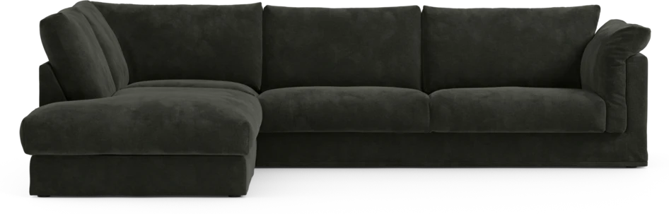 Cherrie Klädsel - Klädsel till 3-sits soffa med divan vänster - Svart