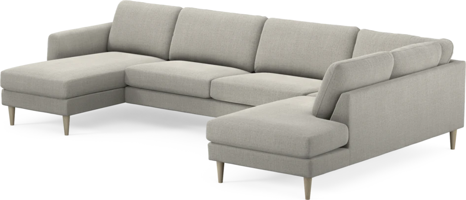 Bridge - 3-sits soffa med schäslong vänster och divan höger - Grå