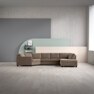 Nevada - 2-sits soffa med cosy hörn vänster och divan höger - Beige
