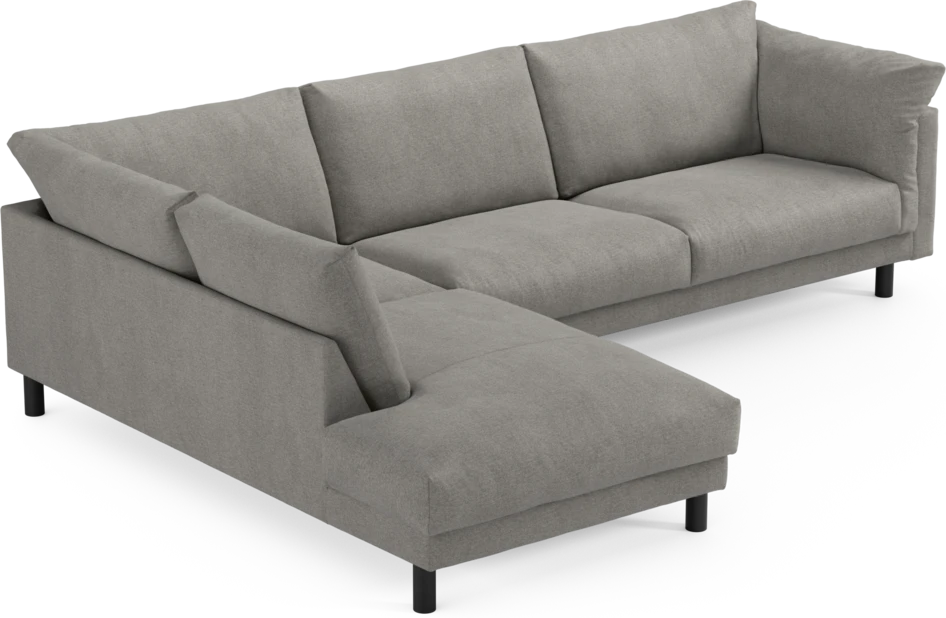Cherrie - 3-sits soffa med divan vänster, fast klädsel - Grå