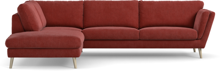 Madison - 3-sits soffa med divan vänster - Rosa