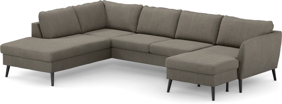 County - 3-sits soffa med divan vänster och schäslong höger - Brun