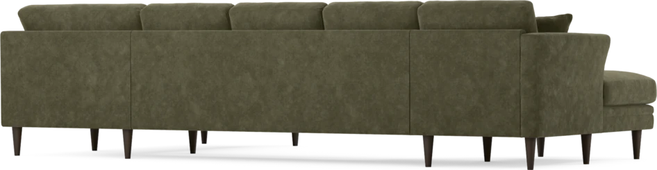 Eden - 3-sits soffa med schäslong vänster och divan höger - Grön