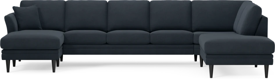 Eden - 3-sits soffa med schäslong vänster och divan höger - Blå